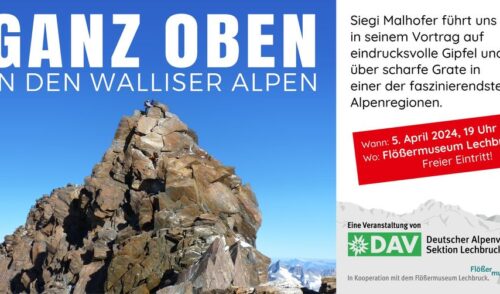 Artikelbild zu Artikel Vortrag „GANZ OBEN“ in den Walliser Alpen